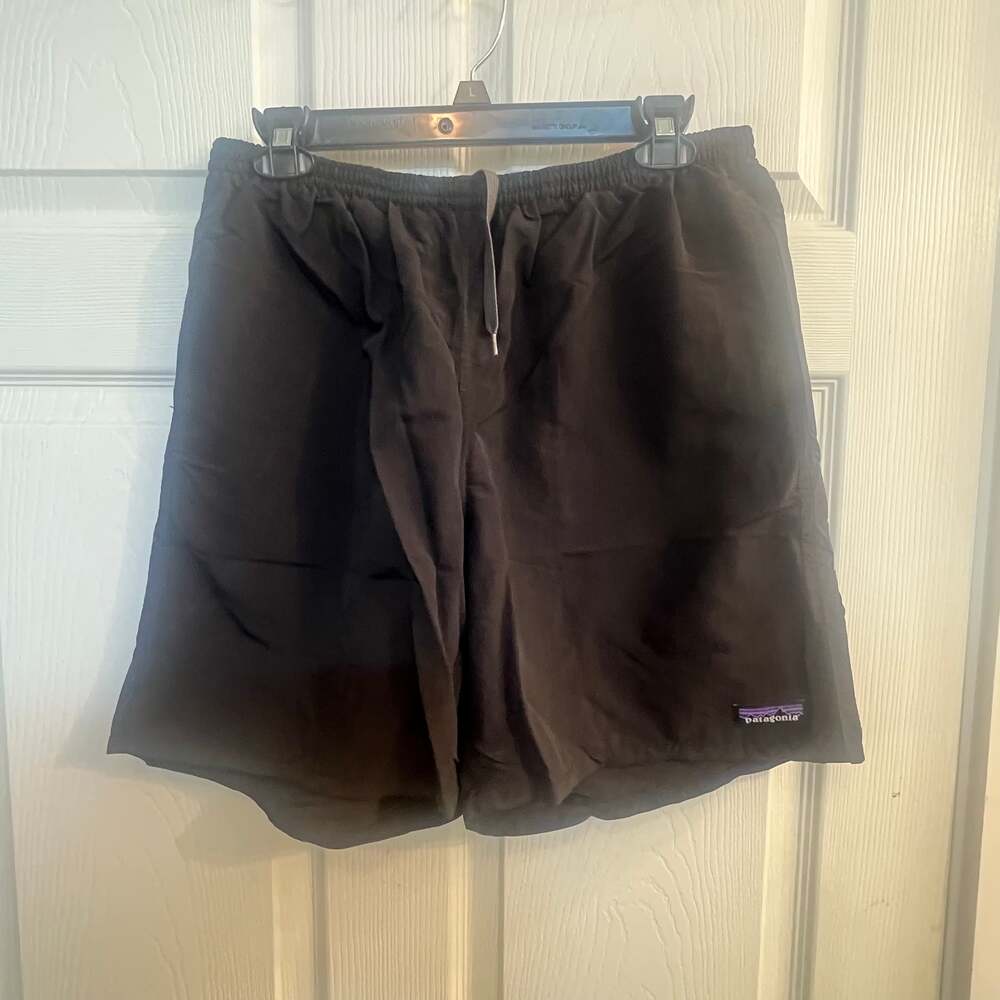 Patagonia Men's Baggies Shorts 5" Inseam Black Nylon Swim Trunks NO LINING! Size